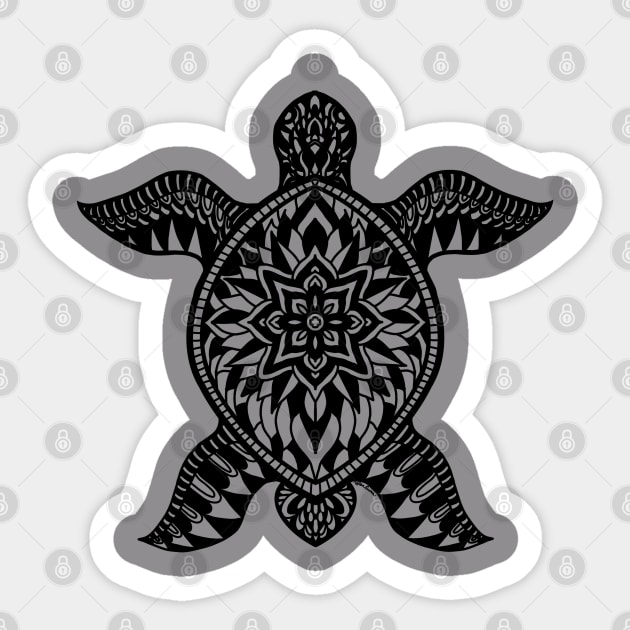 Sea turtle mandala Sticker by BlackSheepArts